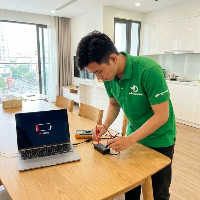 Laptop không nhận sạc: do sạc, pin hay main?