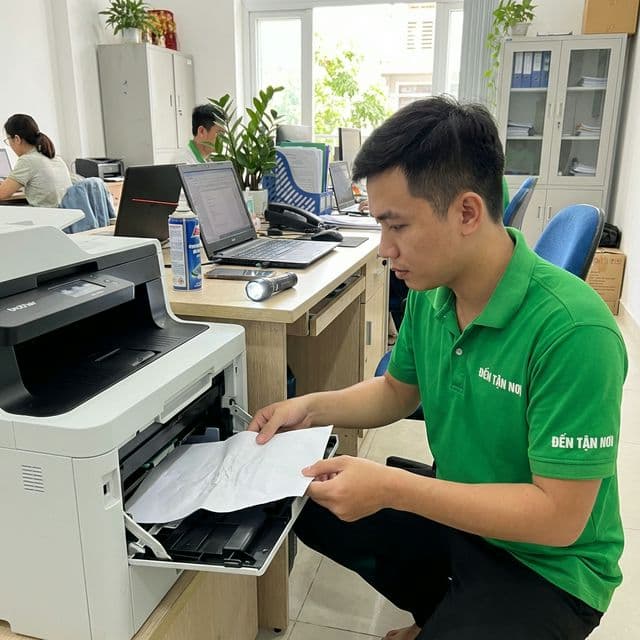 Kỹ thuật viên ĐẾN TẬN NƠI xử lý kẹt giấy máy in laser tại văn phòng Đà Nẵng