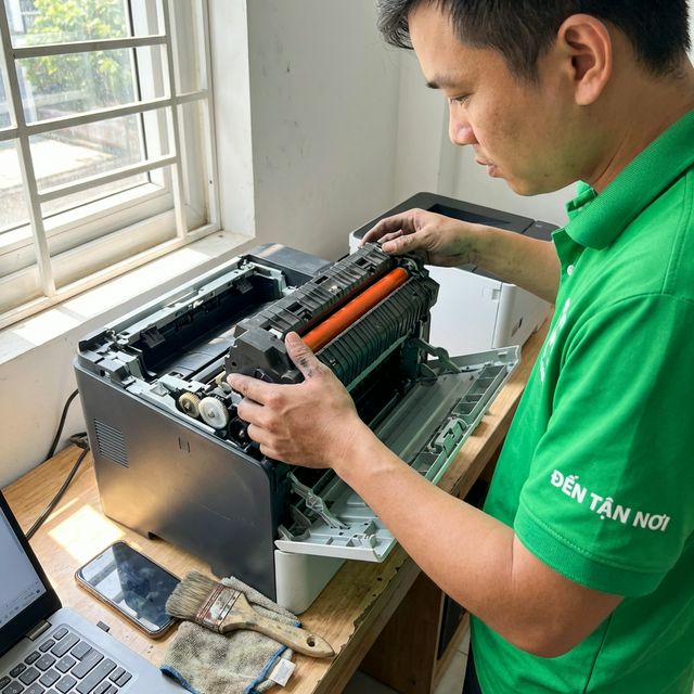 Kỹ thuật viên ĐẾN TẬN NƠI thay bộ sấy fuser máy in laser tại Đà Nẵng